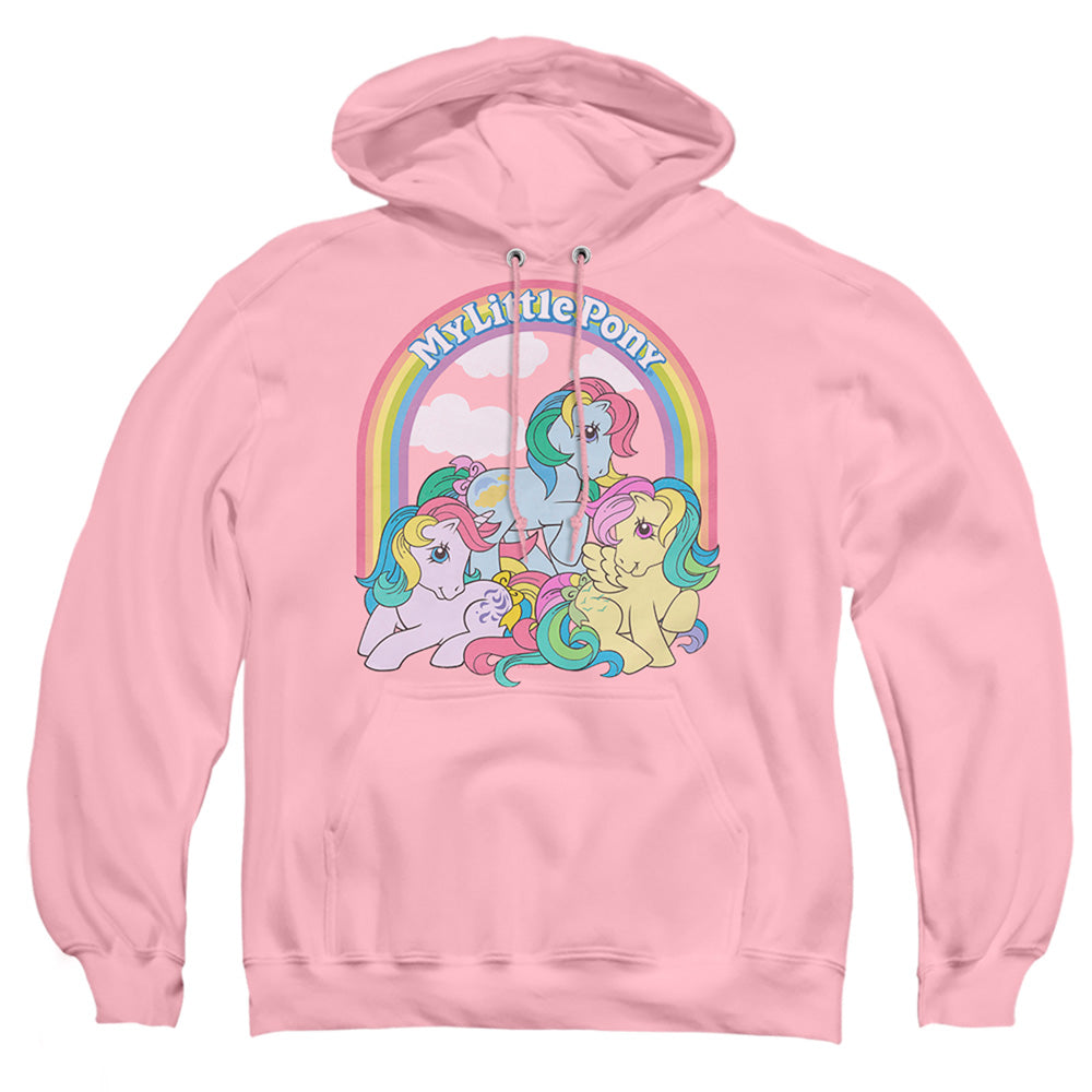 My Little Pony Retro Under The Rainbow Mens Hoodie Pink Officially Licensed