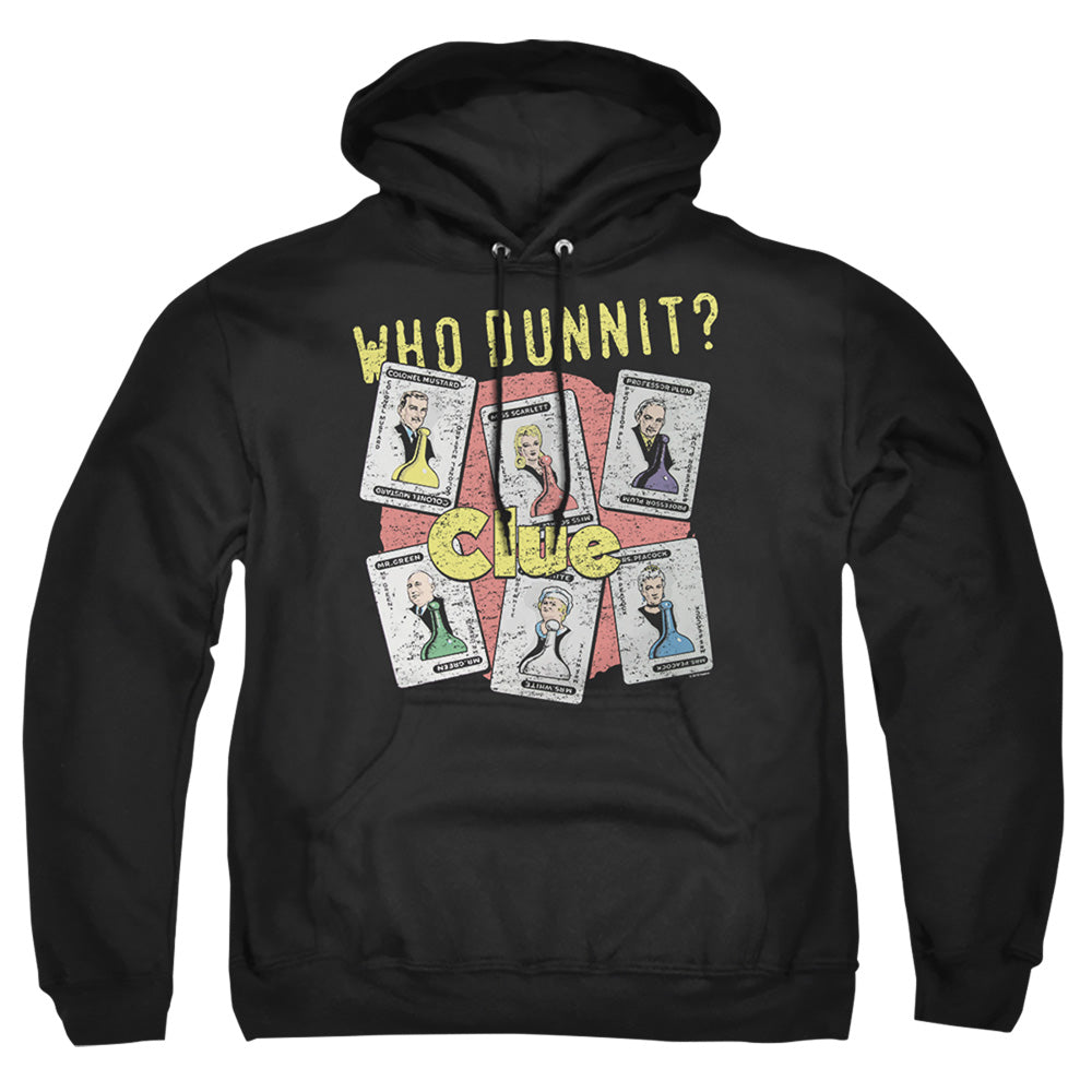 Clue Who Dunnit Mens Hoodie Black Officially Licensed