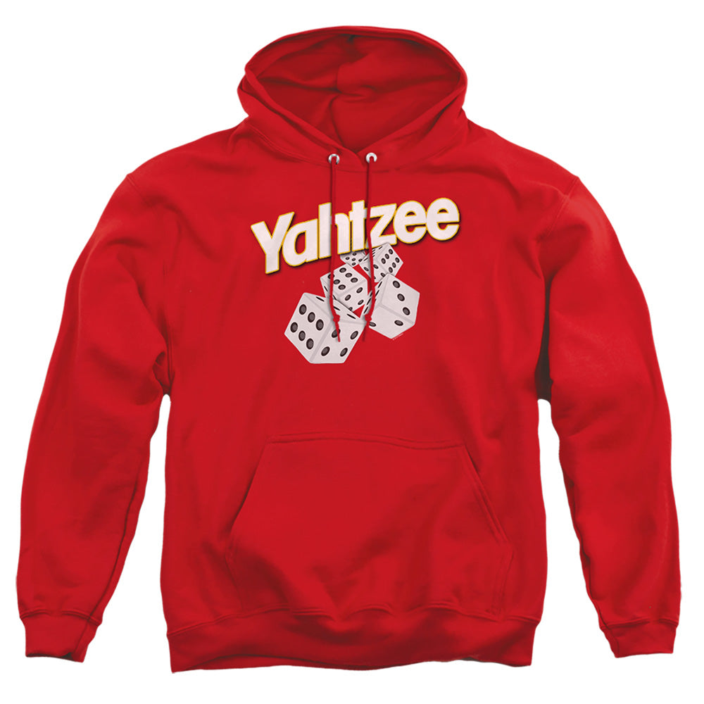 Yahtzee Tumbling Dice Mens Hoodie Red Officially Licensed