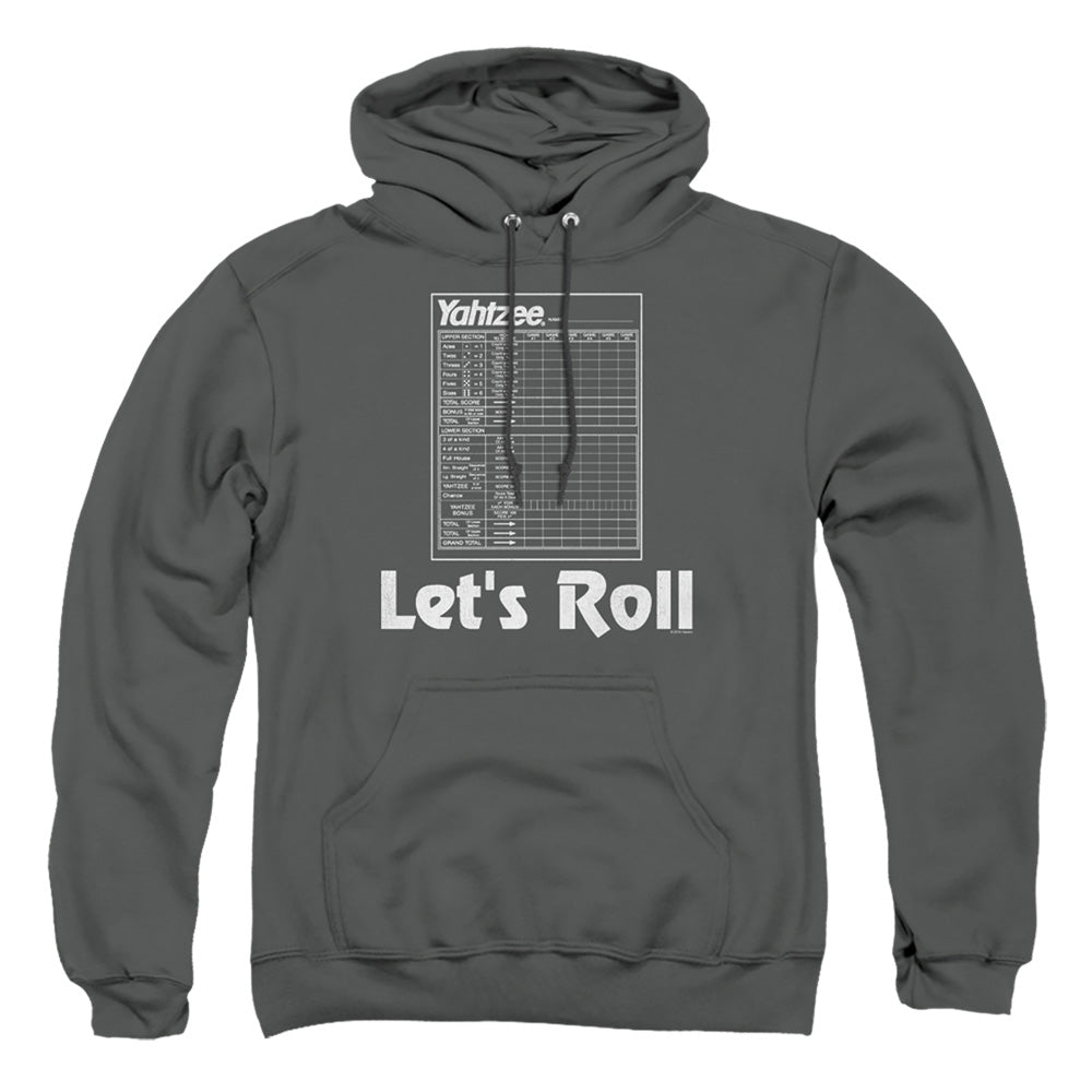 Yahtzee Lets Roll Mens Hoodie Charcoal Officially Licensed