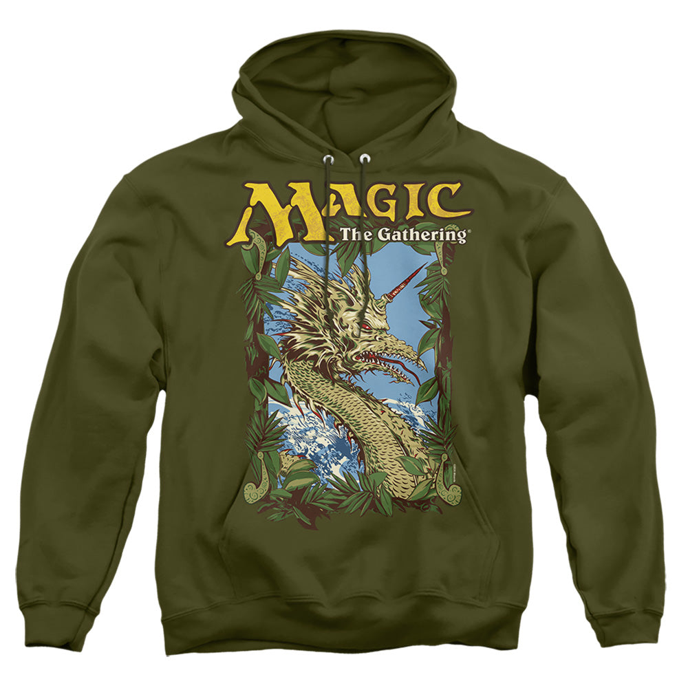 Magic The Gathering Mirage Deck Art Mens Hoodie Military Green Officially Licensed