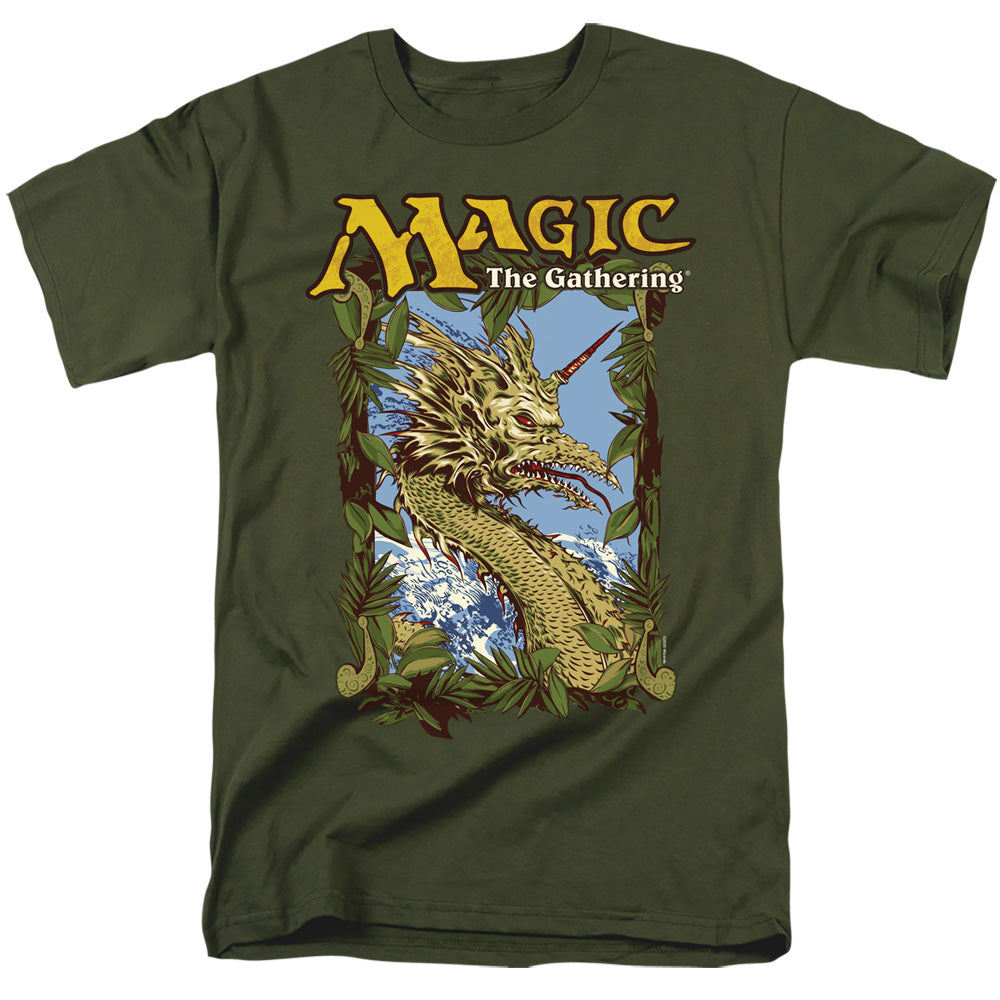 Magic The Gathering Mirage Deck Art Mens T Shirt Military Green Officially Licensed