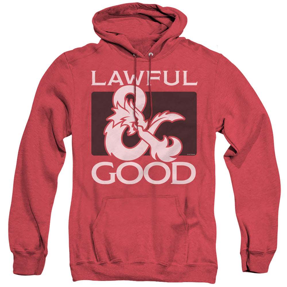 Dungeons And Dragons Lawful Good Mens Heather Hoodie Red Officially Licensed