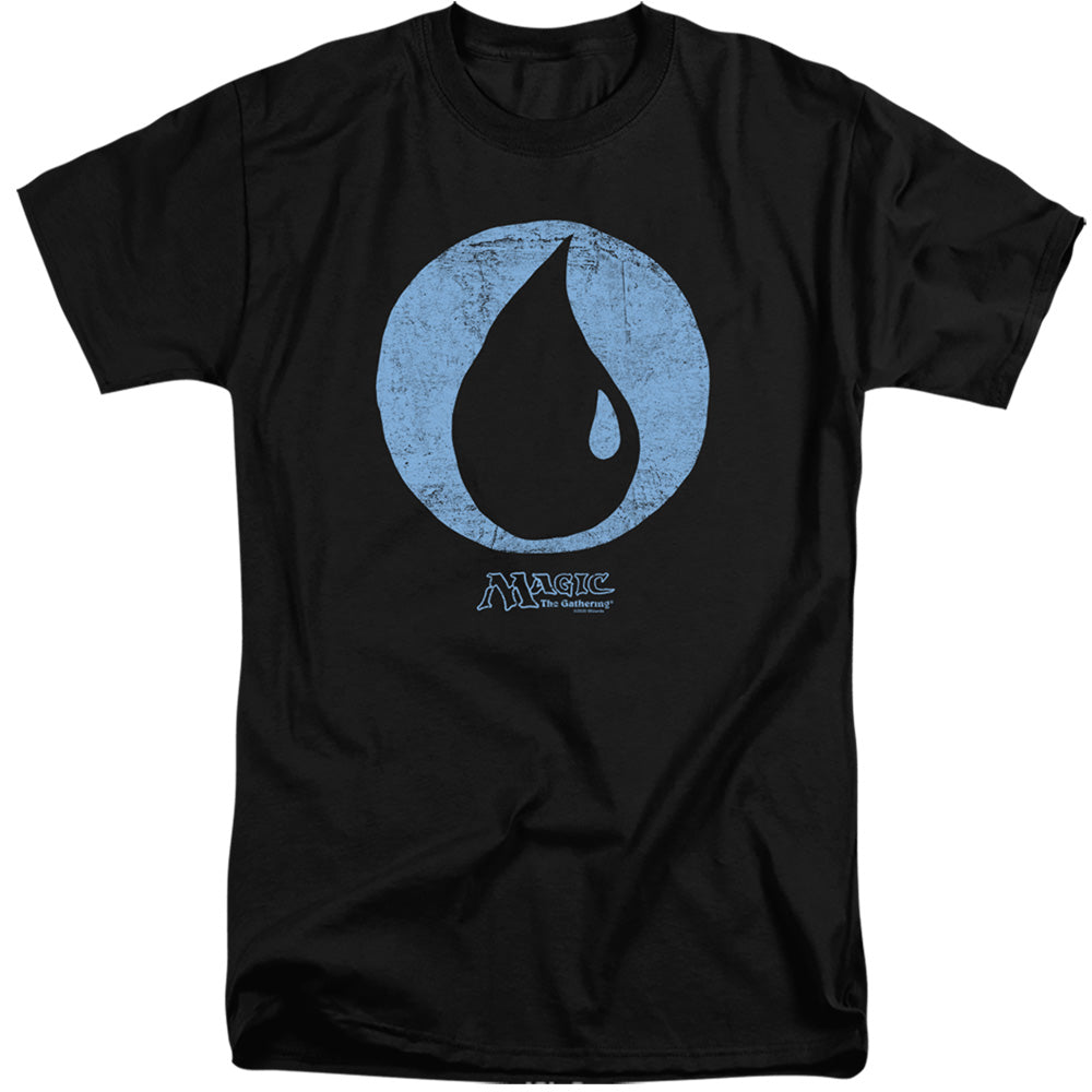 Magic The Gathering Blue Symbol Mens Tall T Shirt Black Officially Licensed