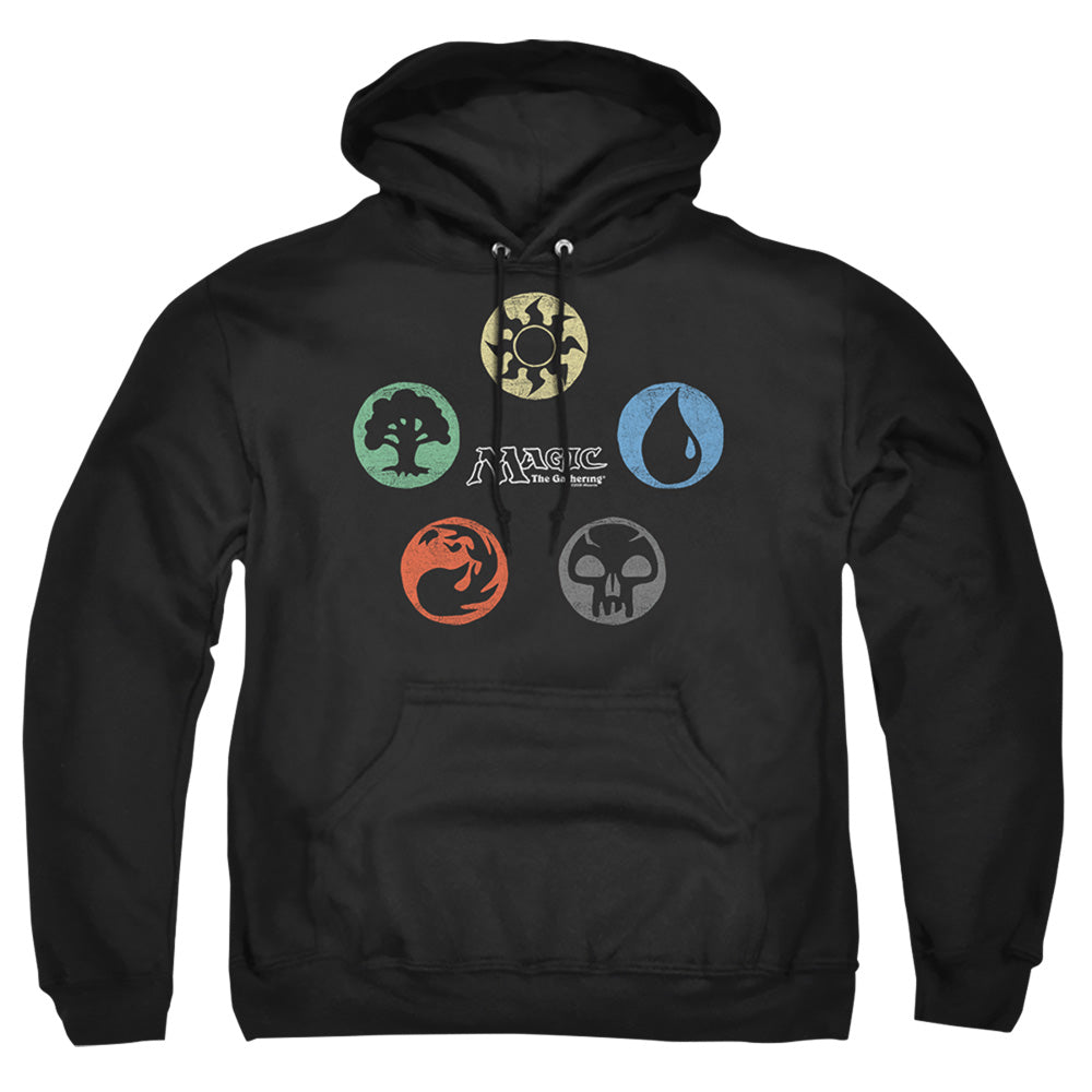 Magic The Gathering 5 Colors Mens Hoodie Black Officially Licensed