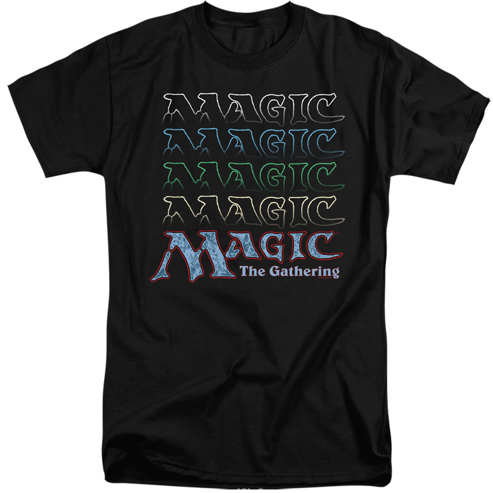 Magic The Gathering Retro Logo Repeat Mens Tall T Shirt Black Officially Licensed