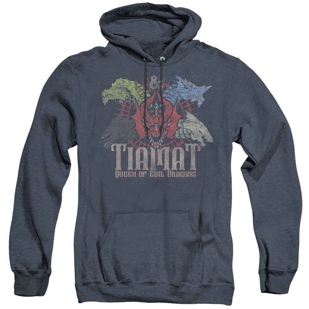 Dungeons And Dragons Tiamat Queen Of Evil Mens Heather Hoodie Navy Officially Licensed