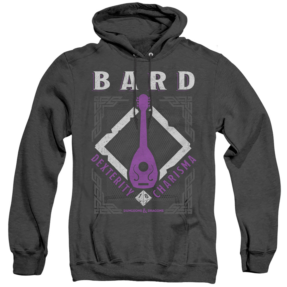 Dungeons And Dragons Bard Mens Heather Hoodie Black Officially Licensed