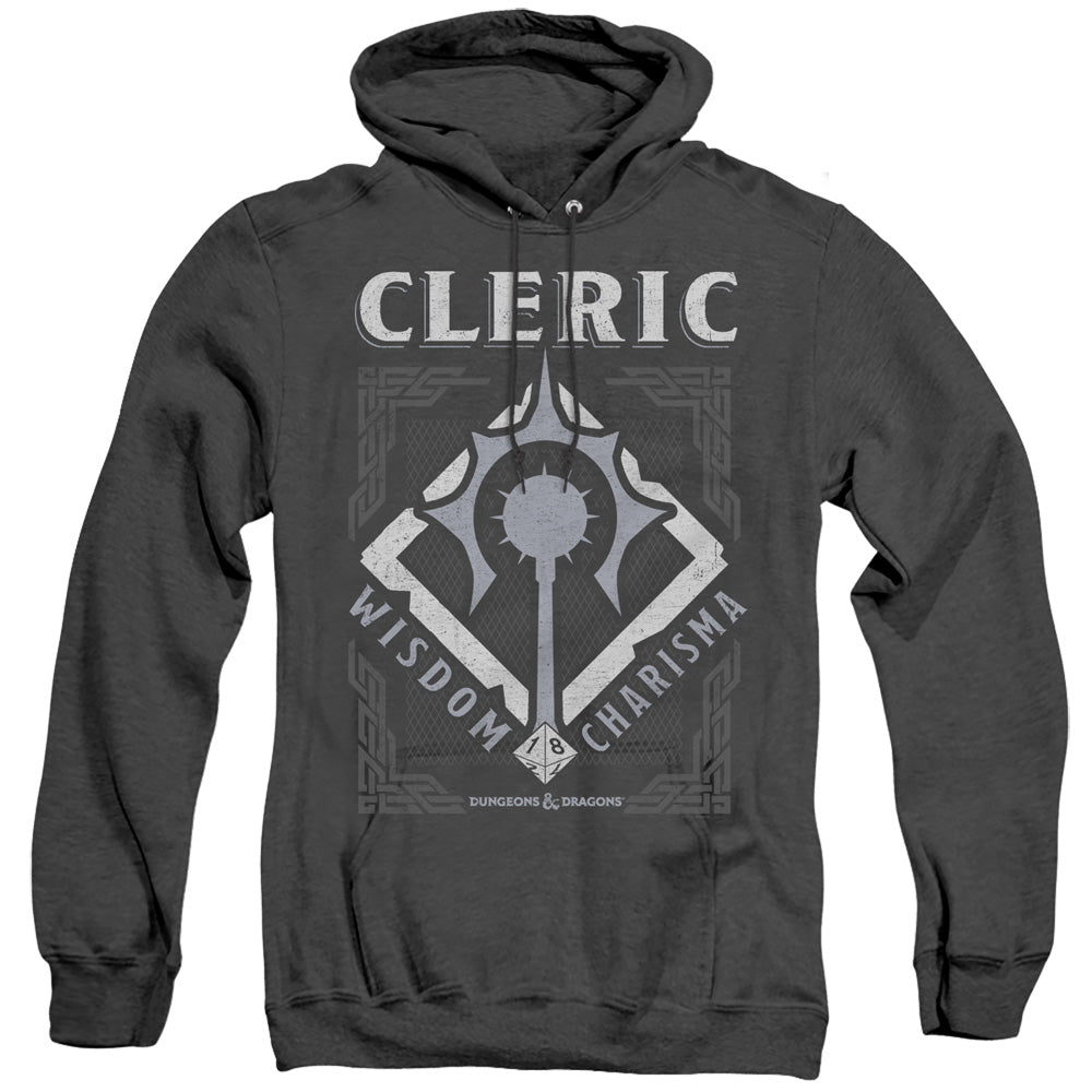 Dungeons And Dragons Cleric Mens Heather Hoodie Black Officially Licensed