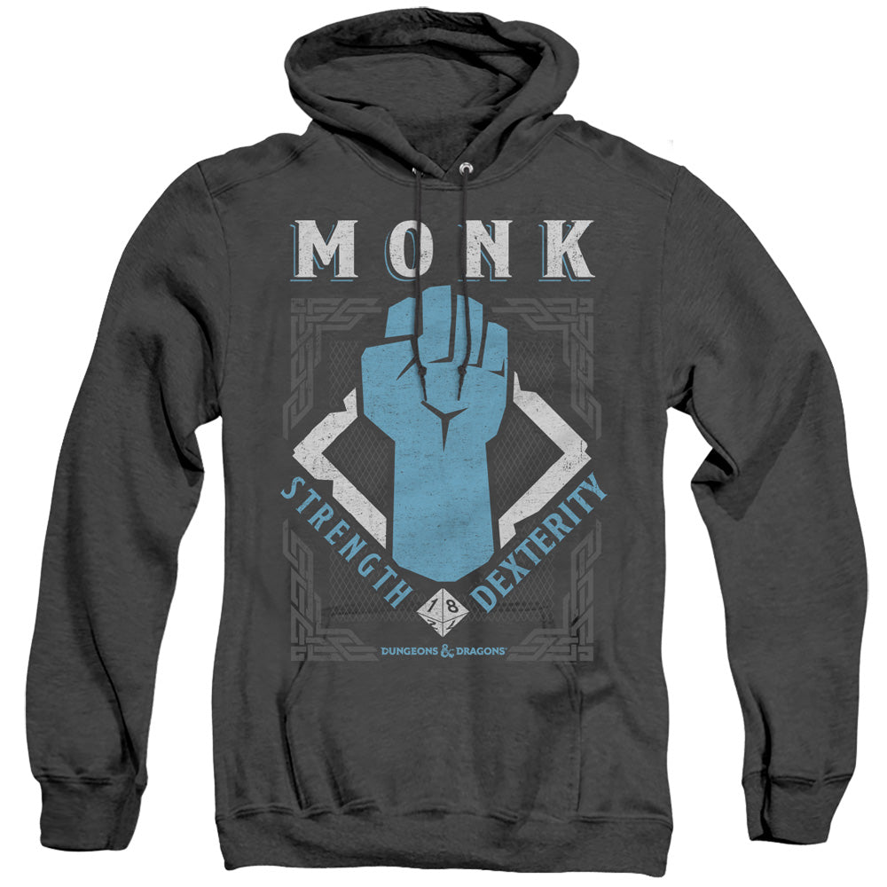 Dungeons And Dragons Monk Mens Heather Hoodie Black Officially Licensed