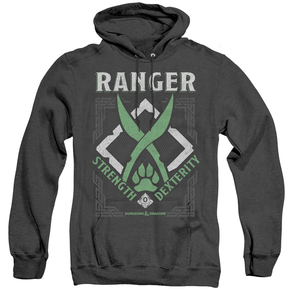 Dungeons And Dragons Ranger Mens Heather Hoodie Black Officially Licensed