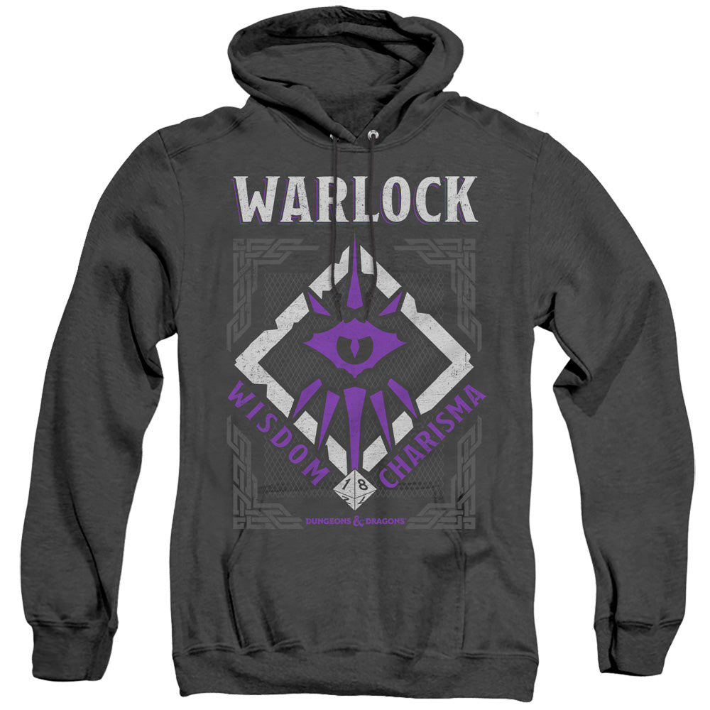 Dungeons And Dragons Warlock Mens Heather Hoodie Black Officially Licensed