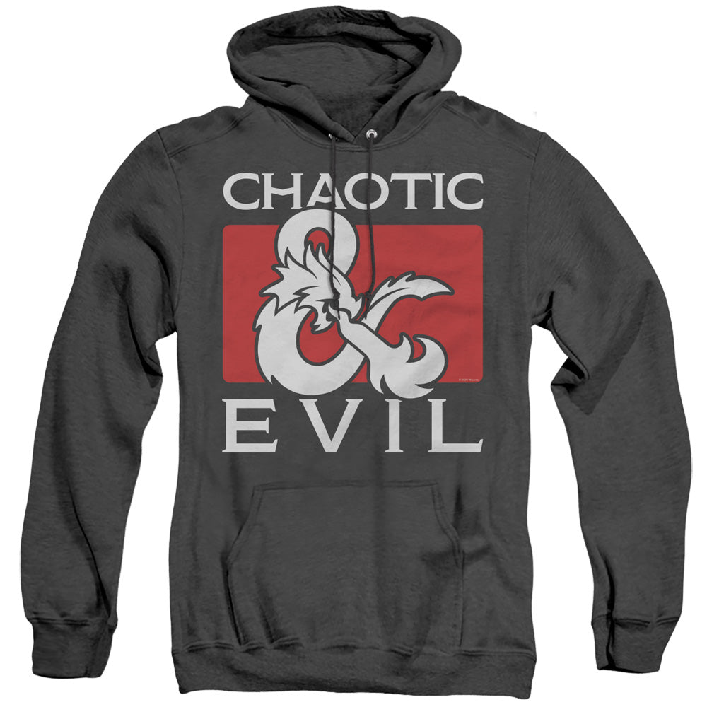Dungeons And Dragons Chaotic Evil Mens Heather Hoodie Black Officially Licensed