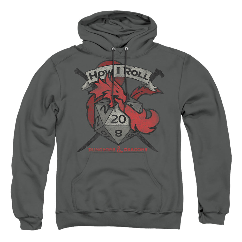 Dungeons And Dragons How I Roll D And D Mens Hoodie Charcoal Officially Licensed