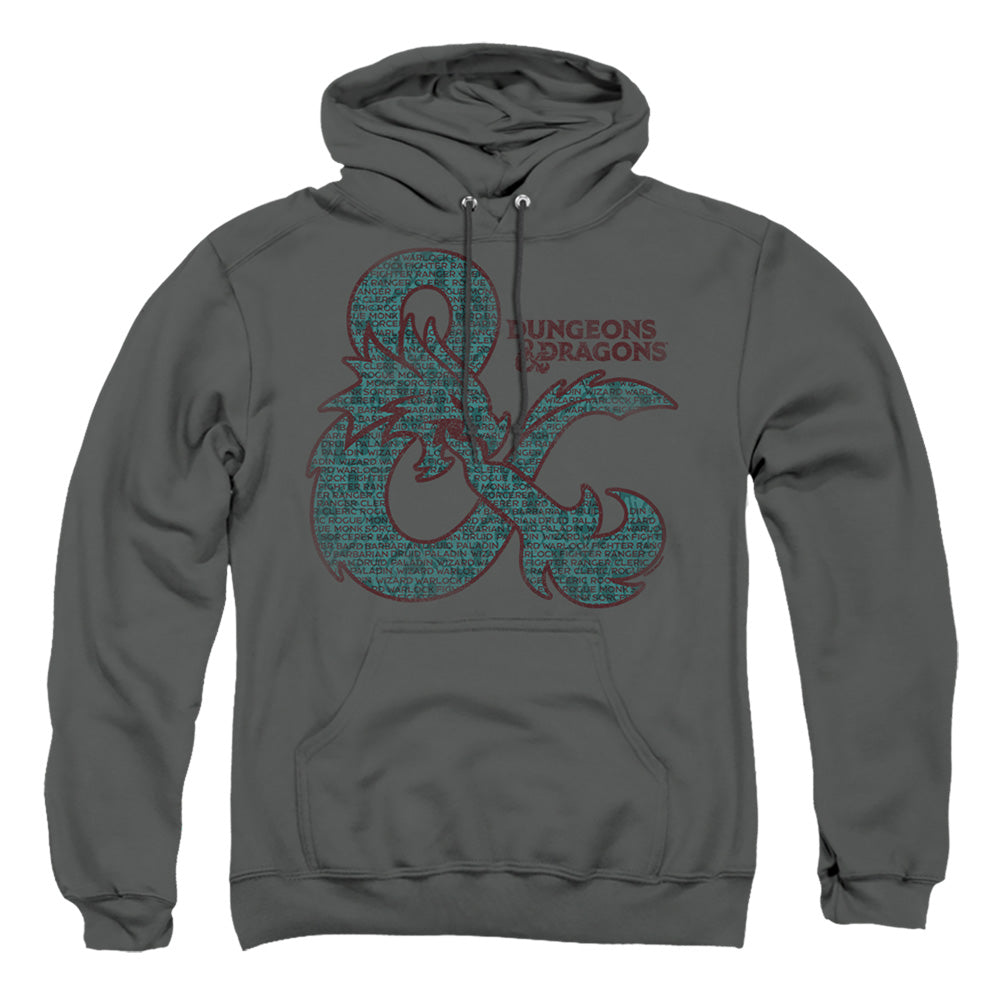 Dungeons And Dragons Ampersand Classes Mens Hoodie Charcoal Officially Licensed