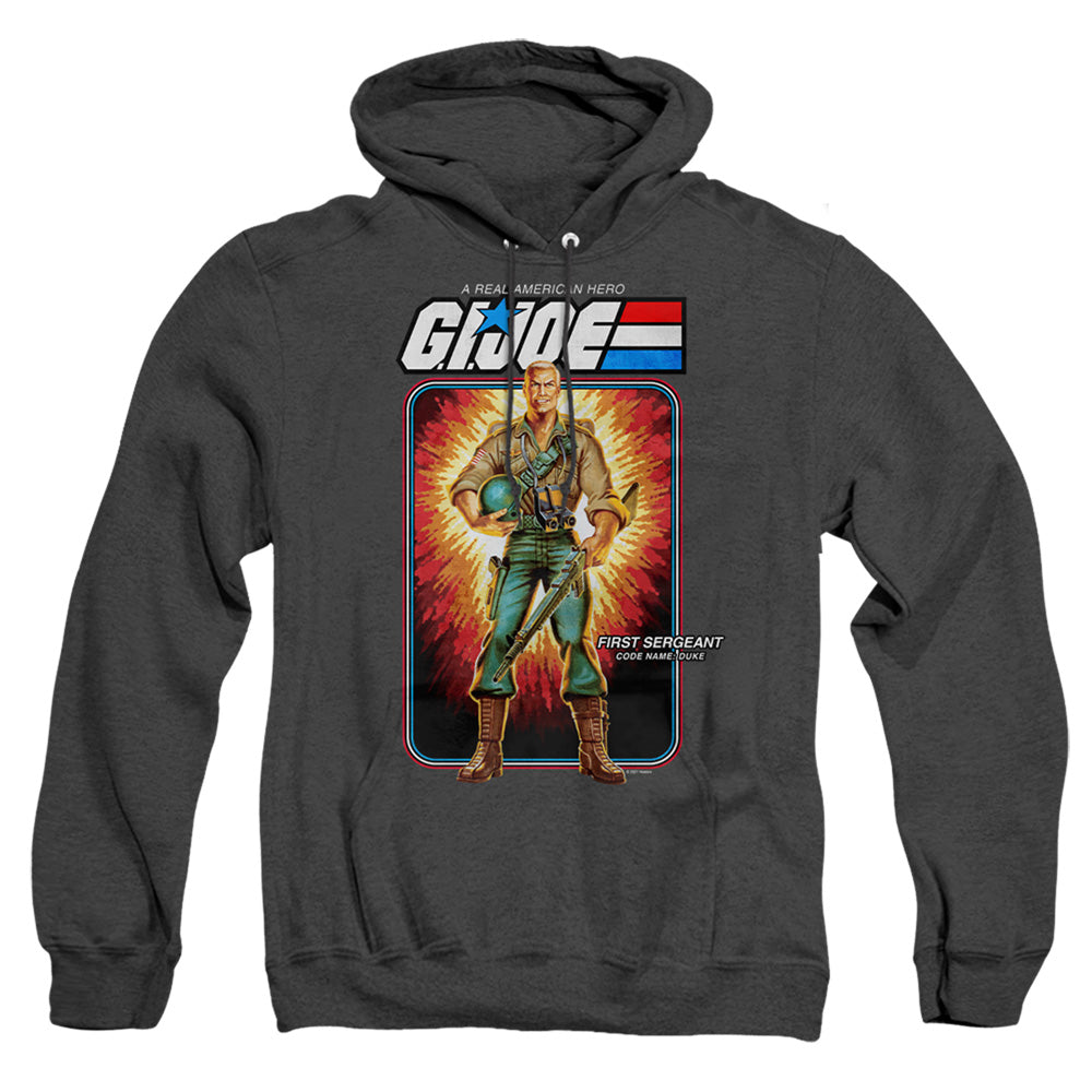 G.I. Joe Duke Card Mens Heather Hoodie Black Officially Licensed