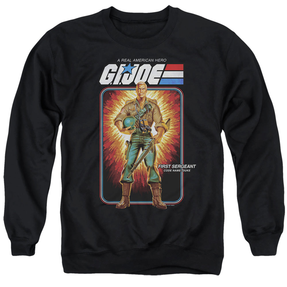G.I. Joe Duke Card Mens Crewneck Sweatshirt Black Officially Licensed