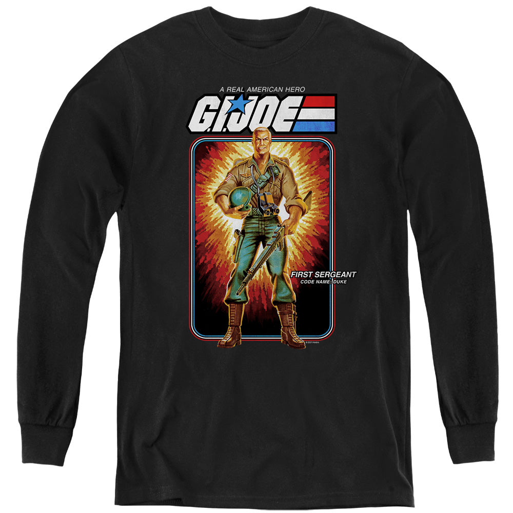 G.I. Joe Duke Card Long Sleeve Kids Youth T Shirt Black Officially Licensed