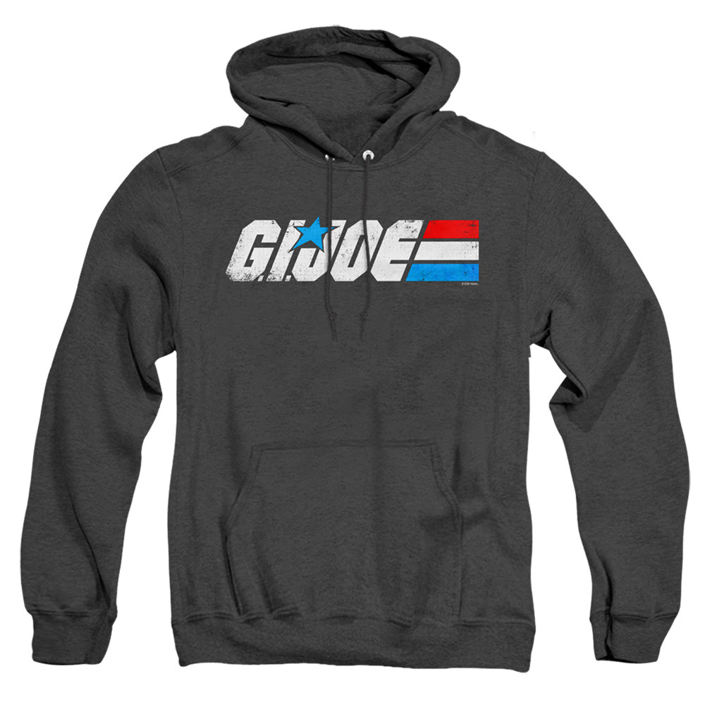G.I. Joe Distressed Logo Mens Heather Hoodie Black Officially Licensed