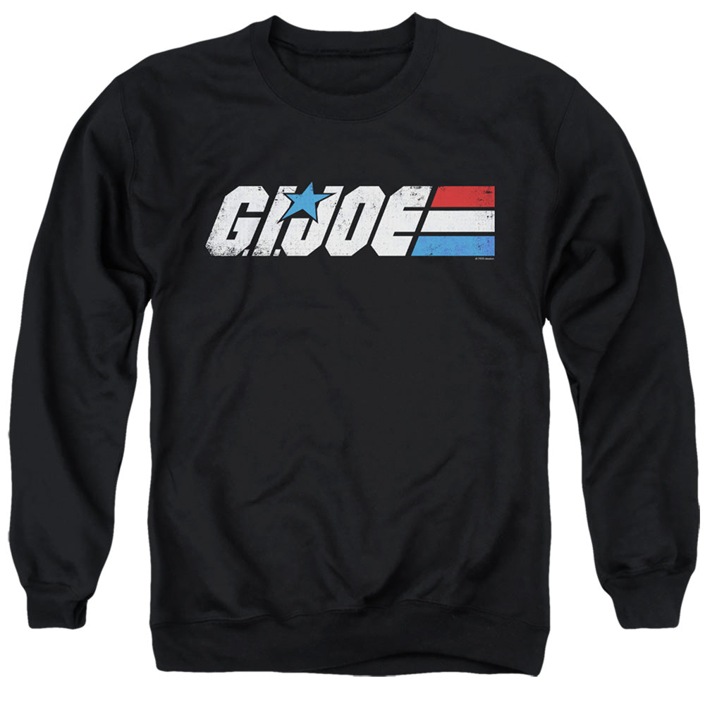 G.I. Joe Distressed Logo Mens Crewneck Sweatshirt Black Officially Licensed