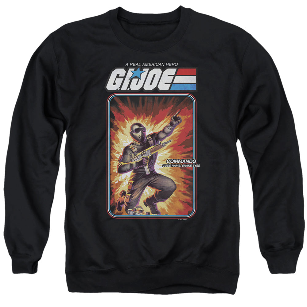 G.I. Joe Snake Eyes Card Mens Crewneck Sweatshirt Black Officially Licensed