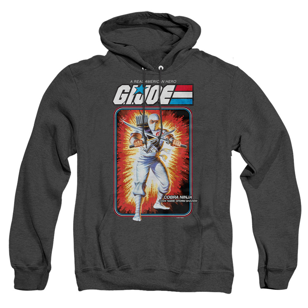 G.I. Joe Storm Shadow Card Mens Heather Hoodie Black Officially Licensed