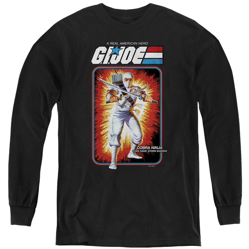 G.I. Joe Storm Shadow Card Long Sleeve Kids Youth T Shirt Black Officially Licensed