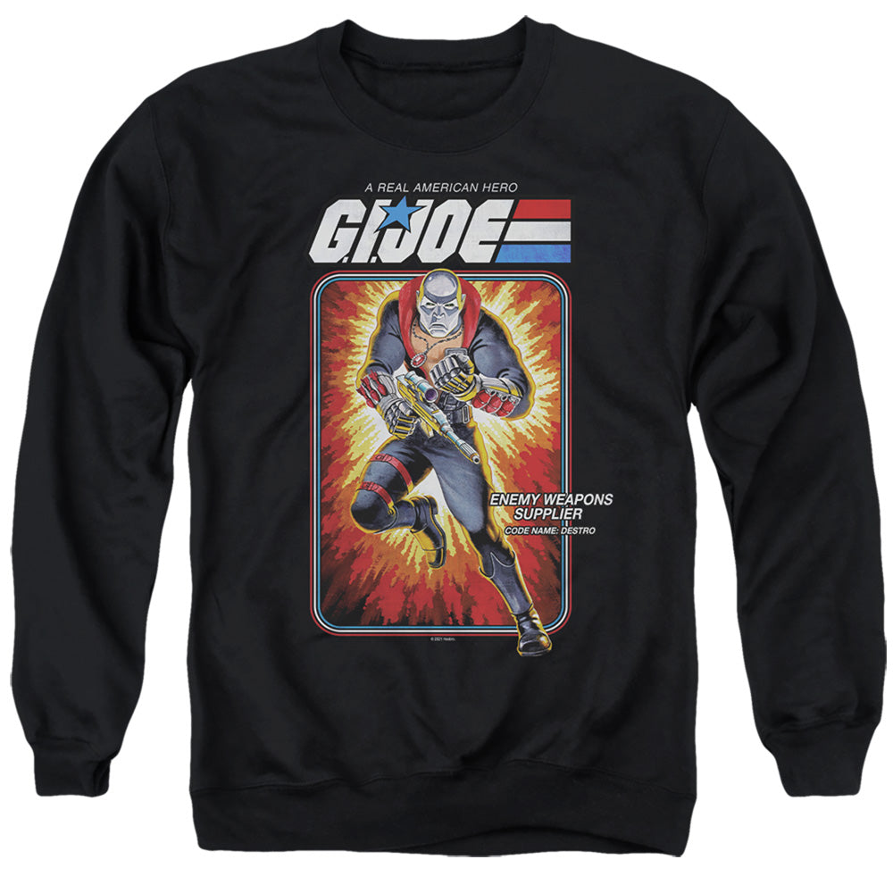 G.I. Joe Destro Card Mens Crewneck Sweatshirt Black Officially Licensed