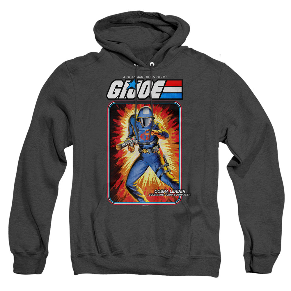 G.I. Joe Cobra Commander Card Mens Heather Hoodie Black Officially Licensed