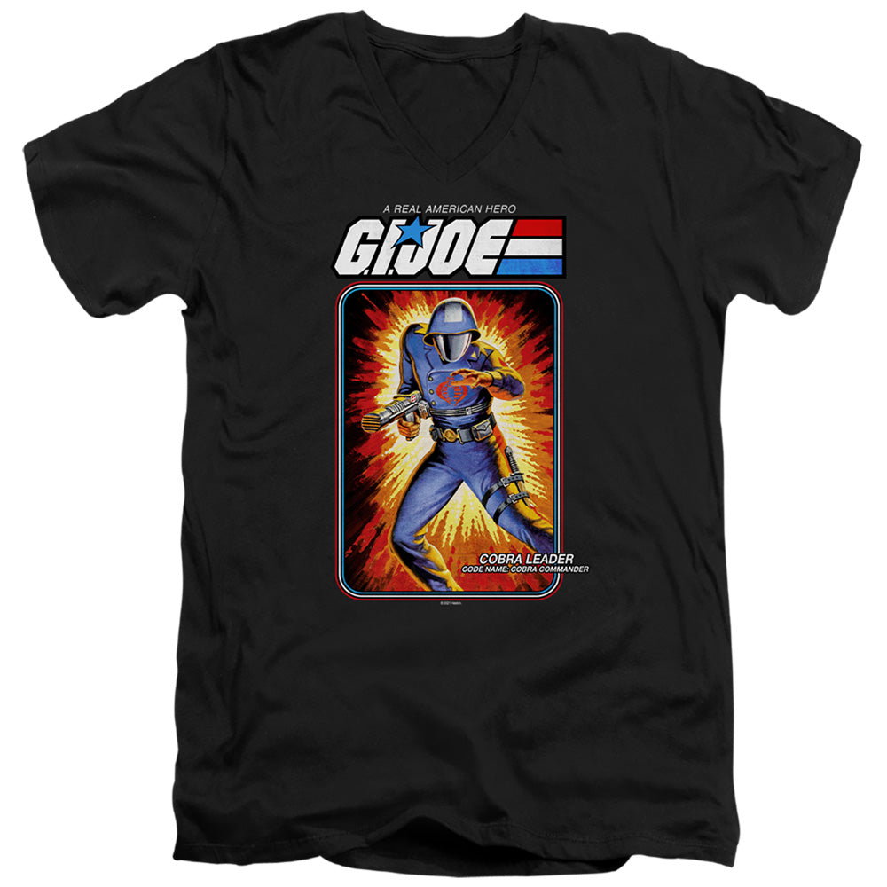 G.I. Joe Cobra Commander Card Mens Slim Fit V-Neck T Shirt Black Officially Licensed