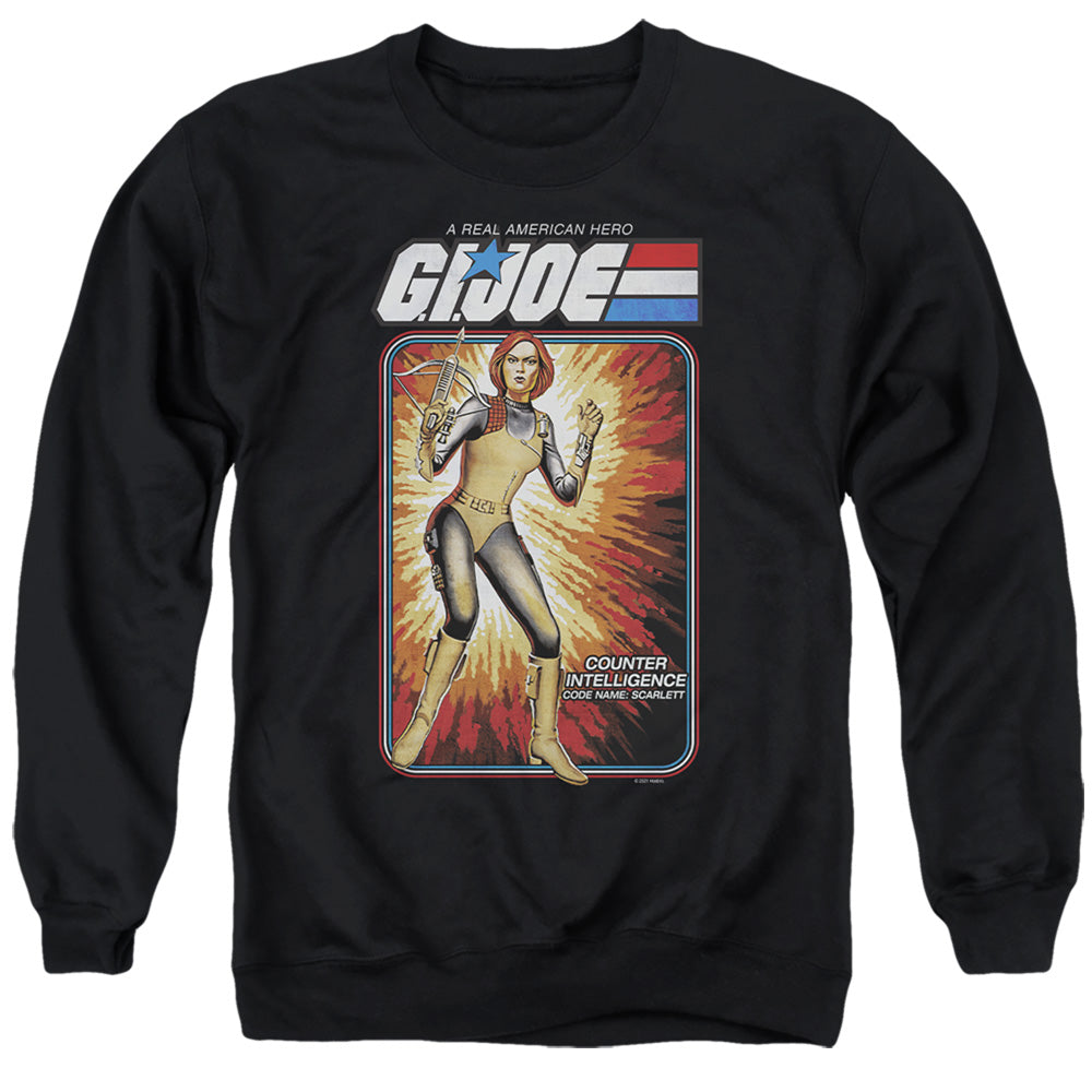 G.I. Joe Scarlett Card Mens Crewneck Sweatshirt Black Officially Licensed