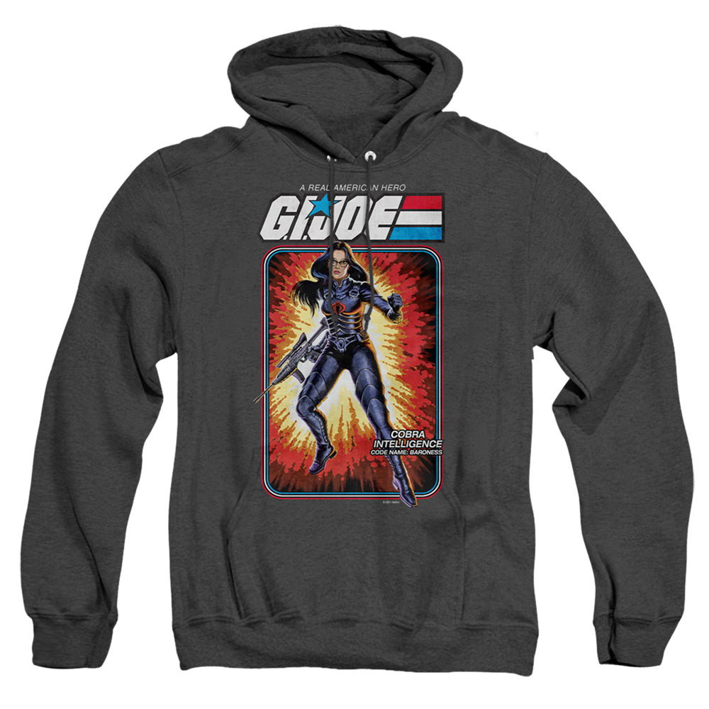 G.I. Joe Baroness Card Mens Heather Hoodie Black Officially Licensed