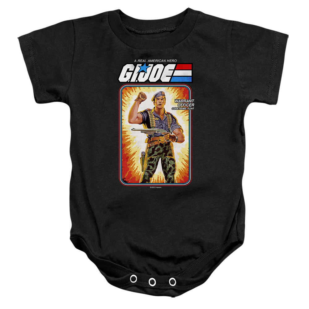 G.I. Joe Flint Card Infant Baby Snapsuit Black Officially Licensed