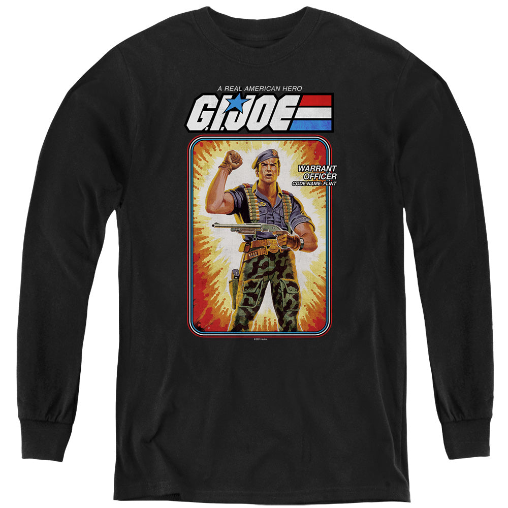 G.I. Joe Flint Card Long Sleeve Kids Youth T Shirt Black Officially Licensed