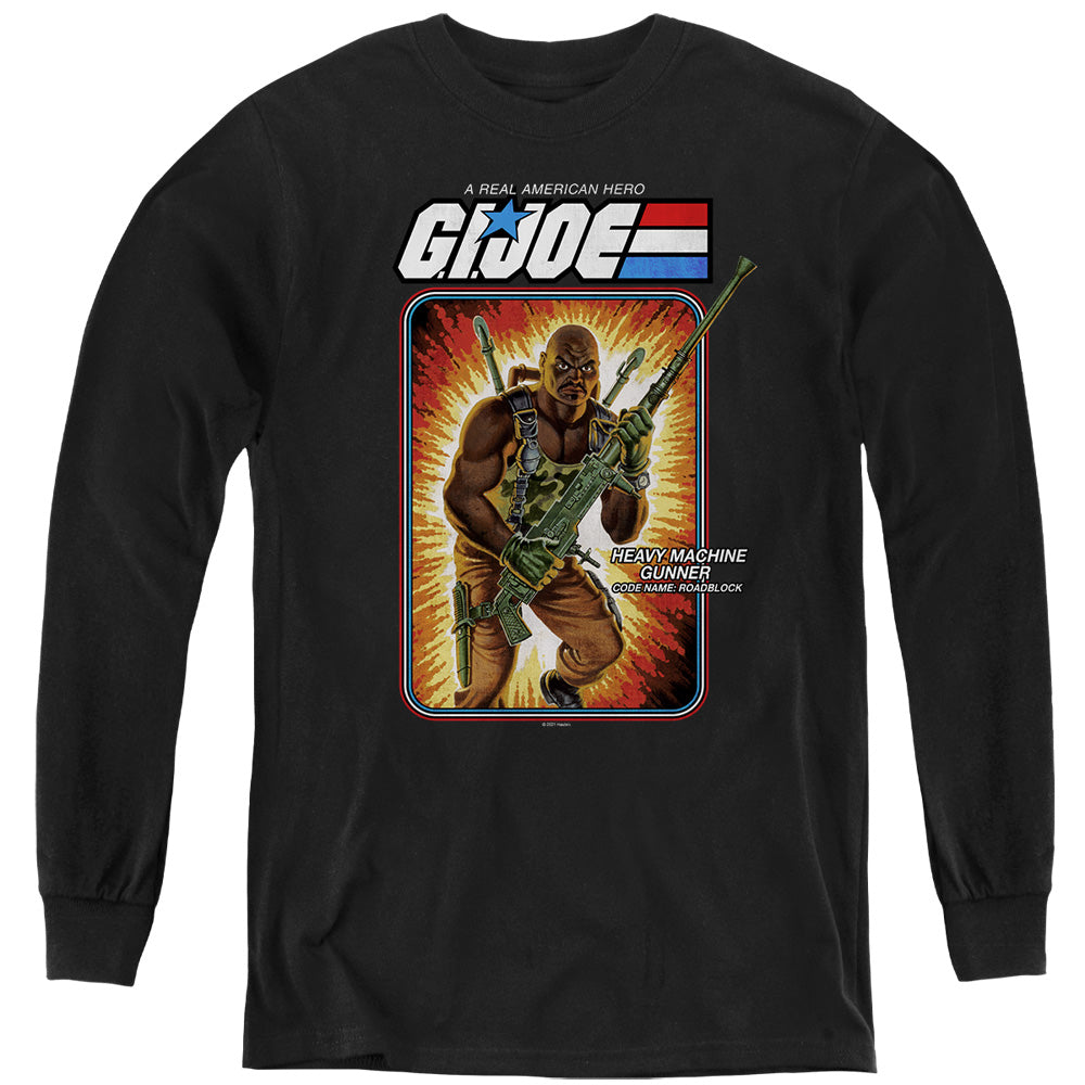 G.I. Joe Roadblock Card Long Sleeve Kids Youth T Shirt Black Officially Licensed