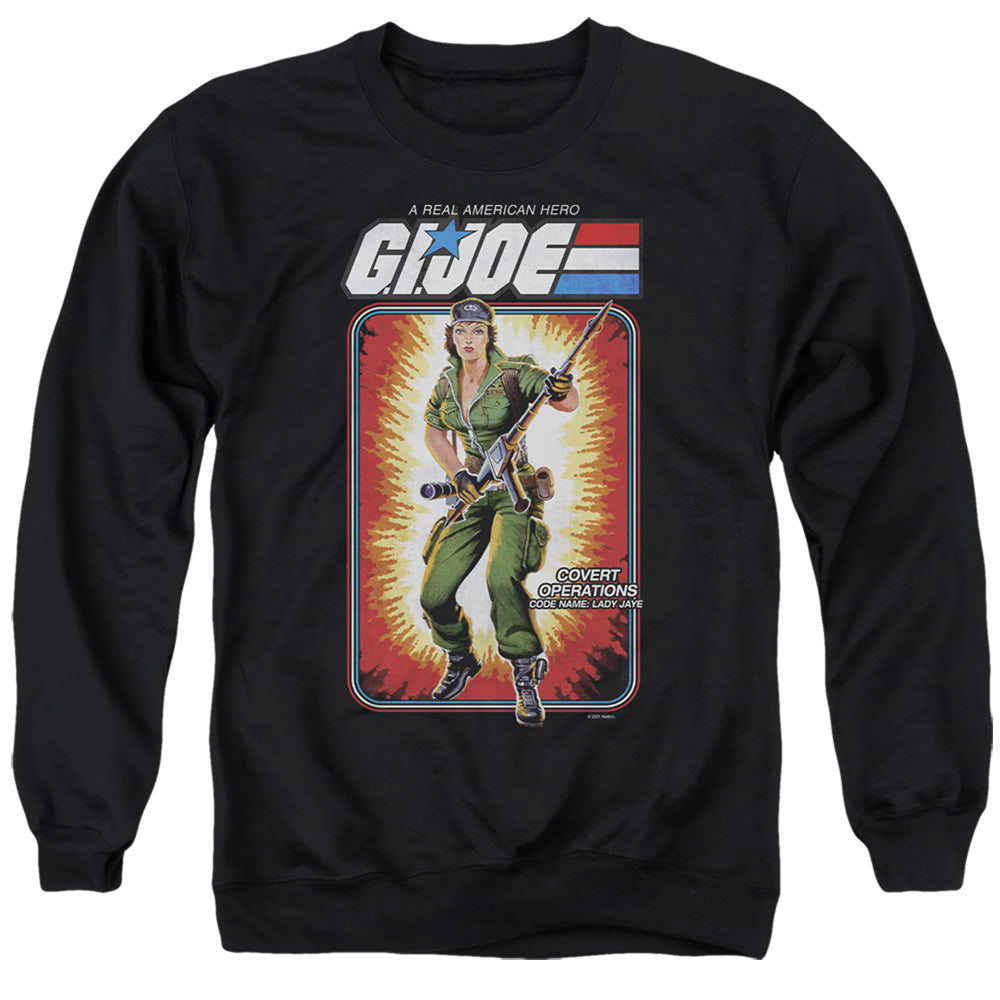 G.I. Joe Lady Jaye Card Mens Crewneck Sweatshirt Black Officially Licensed