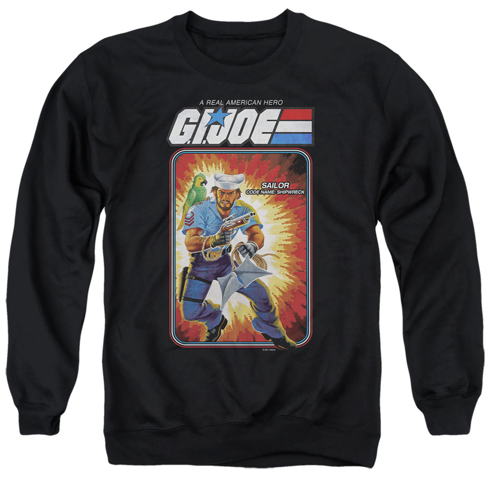 G.I. Joe Shipwreck Card Mens Crewneck Sweatshirt Black Officially Licensed