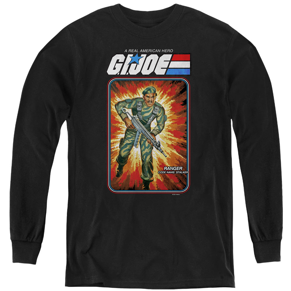 G.I. Joe Stalker Card Long Sleeve Kids Youth T Shirt Black Officially Licensed