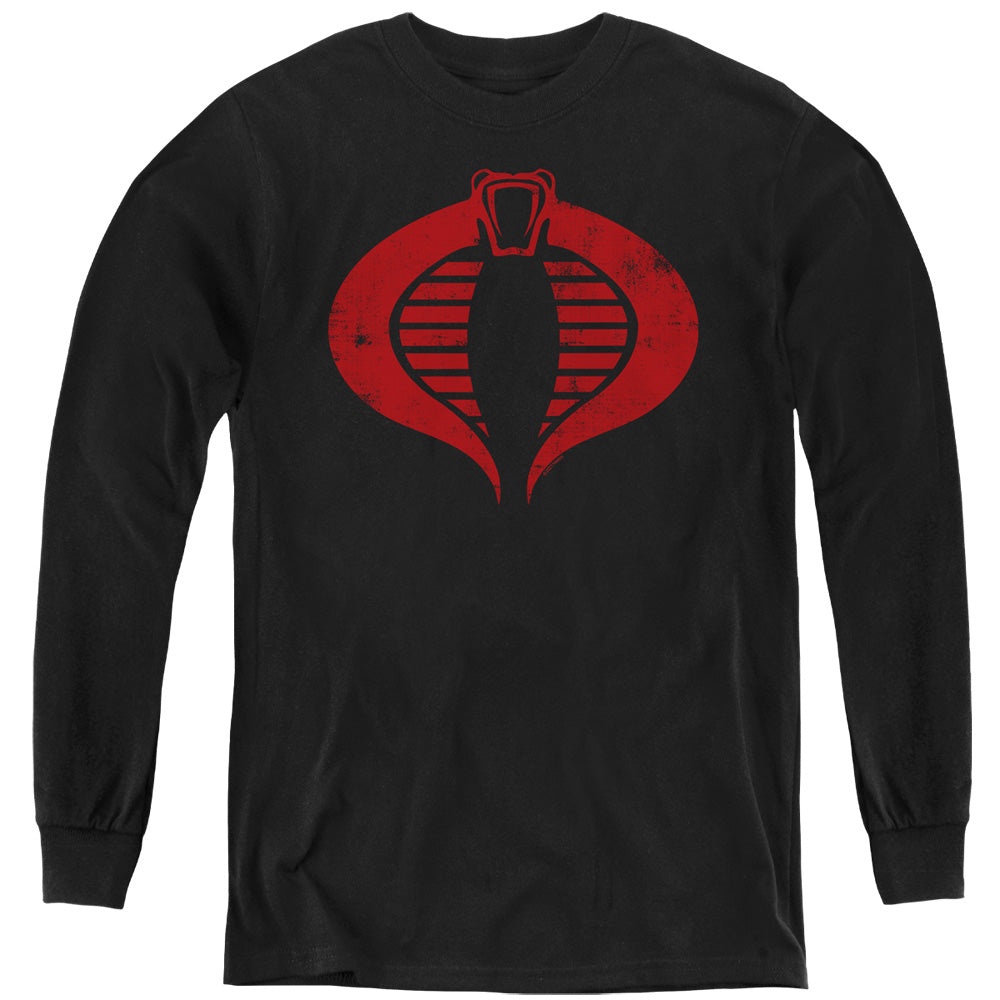 G.I. Joe Cobra Logo Long Sleeve Kids Youth T Shirt Black Officially Licensed
