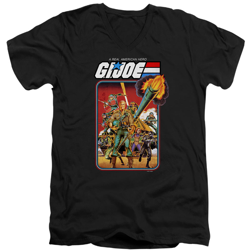 G.I. Joe Hero Group Mens Slim Fit V-Neck T Shirt Black Officially Licensed