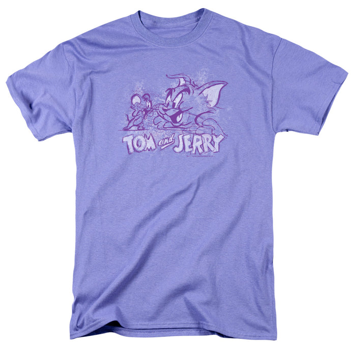 Tom and Jerry Sketchy Mens T Shirt Lavender