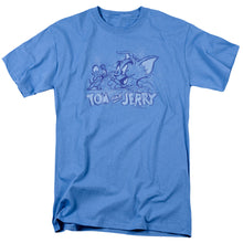 Load image into Gallery viewer, Tom and Jerry Sketchy Mens T Shirt Carolina Blue