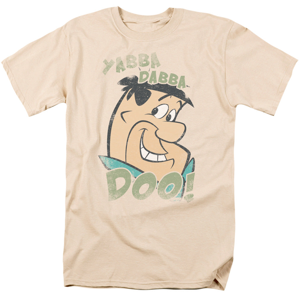 Flintstones Vintage Yabba Mens T Shirt Cream Officially Licensed