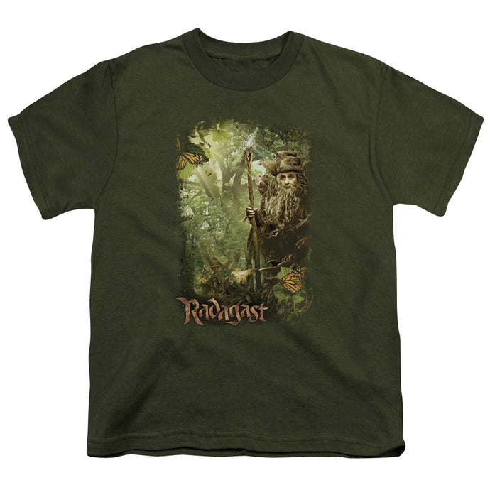 The Hobbit in the Woods Kids Youth T Shirt Military Green