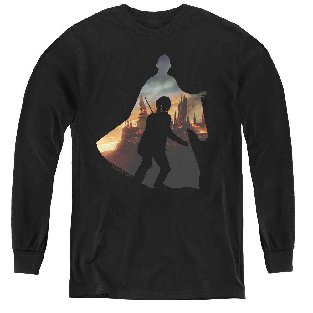 Harry Potter Voldemort Looms Long Sleeve Kids Youth T Shirt Black