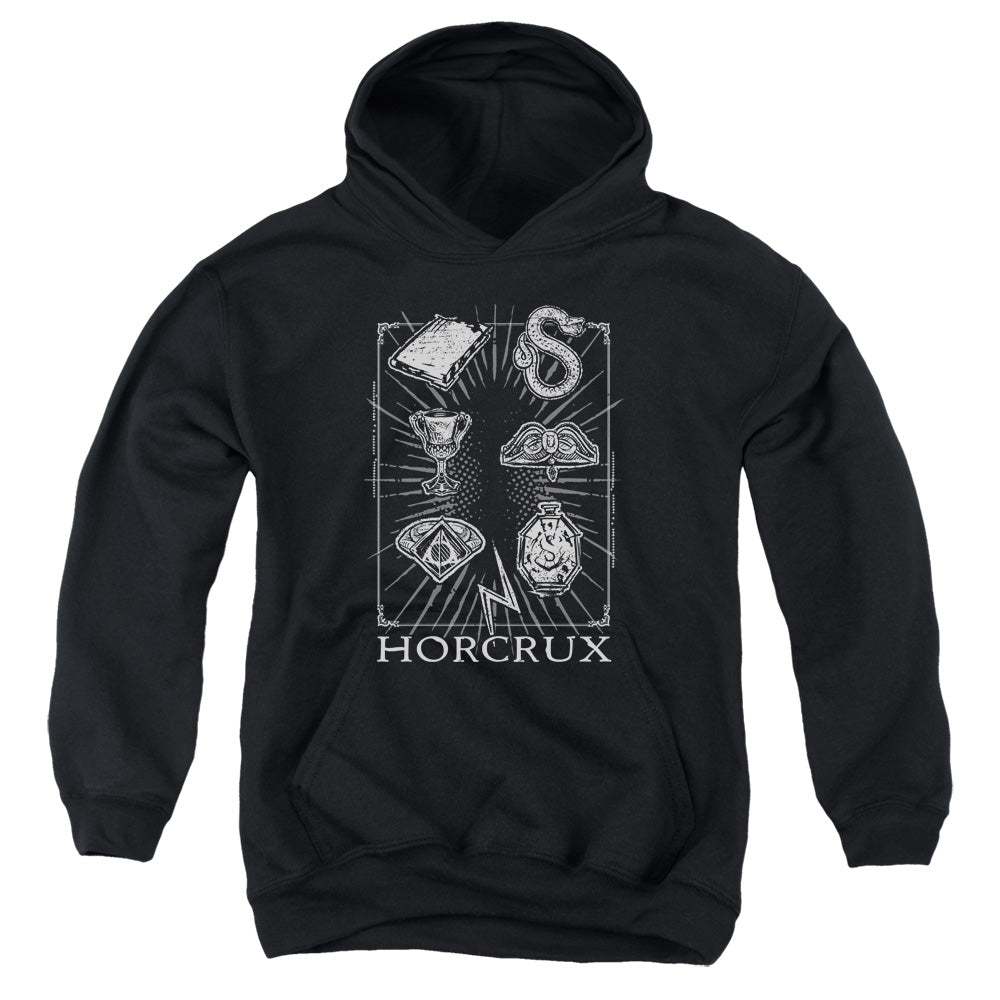 Harry Potter Horcrux Symbols Kids Youth Hoodie Black