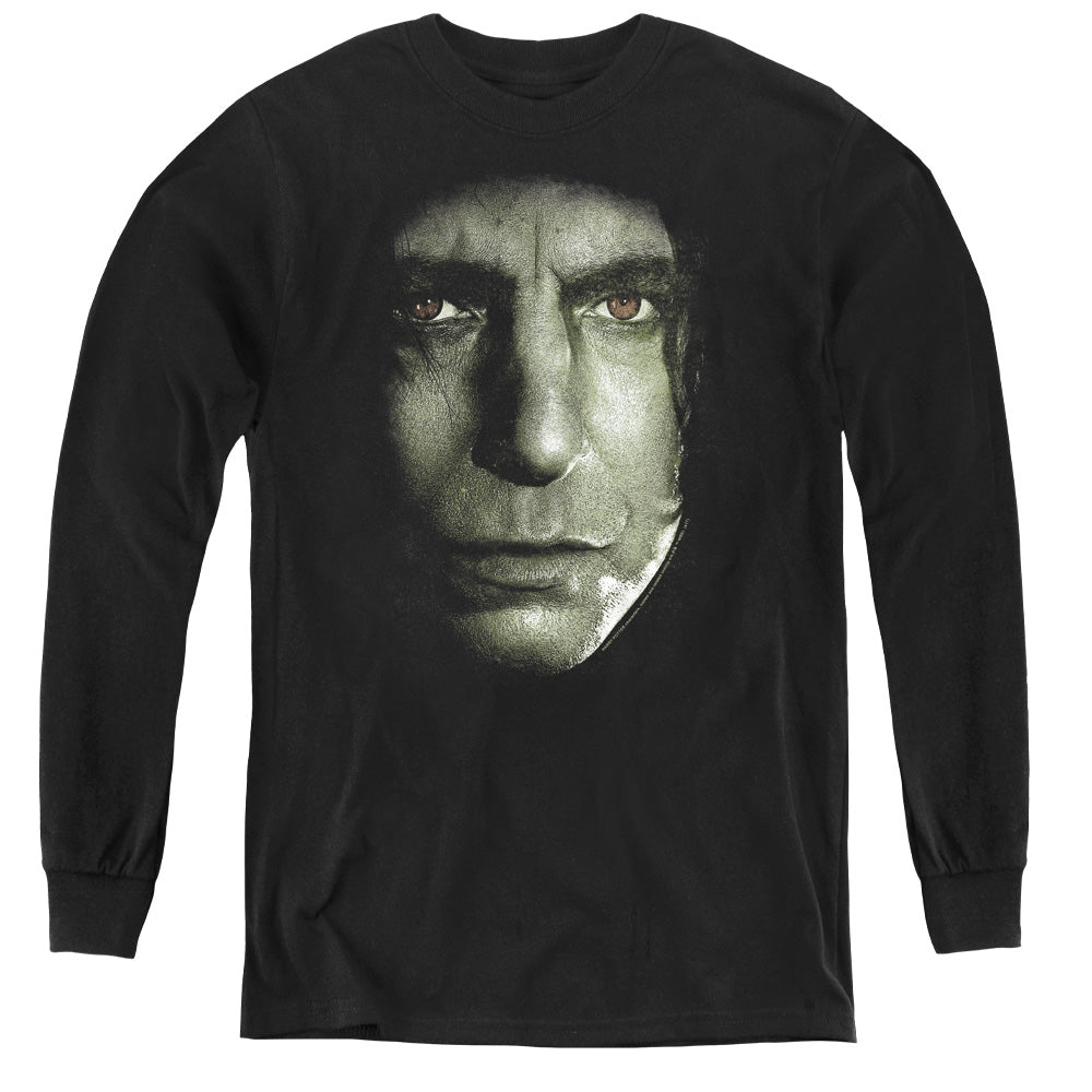 Harry Potter Snape Head Long Sleeve Kids Youth T Shirt Black