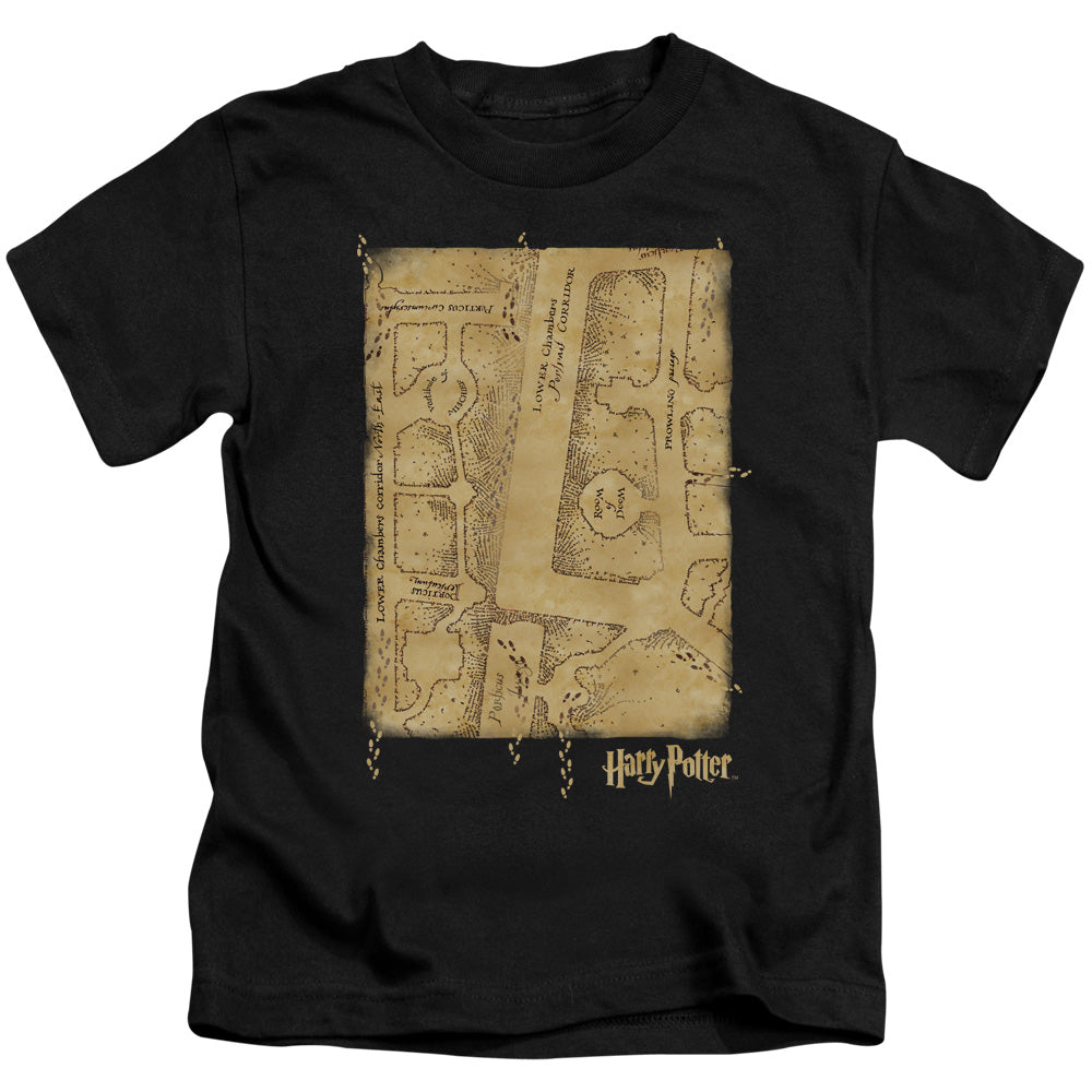 Harry Potter Marauders Map Interior Juvenile Kids Youth T Shirt Black