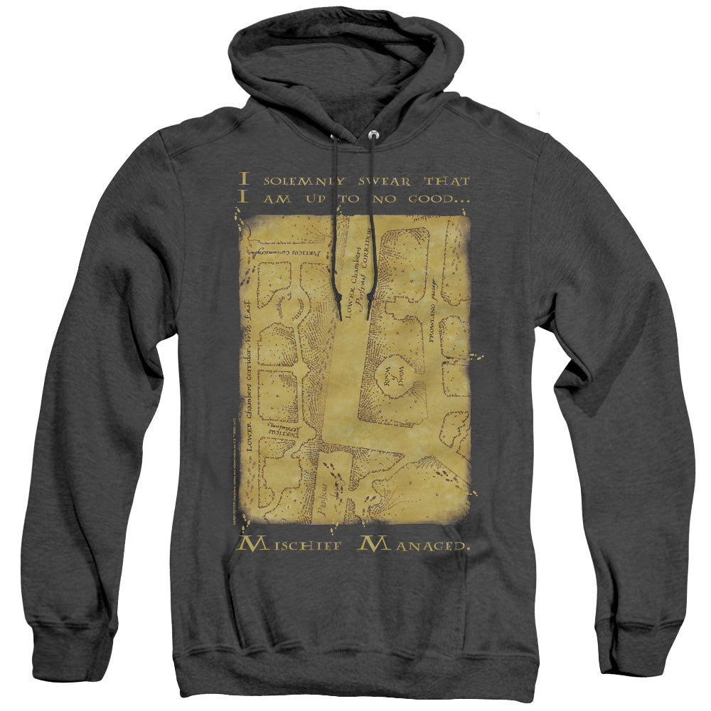Harry Potter Marauders Map Interior Words Heather Mens Hoodie Black