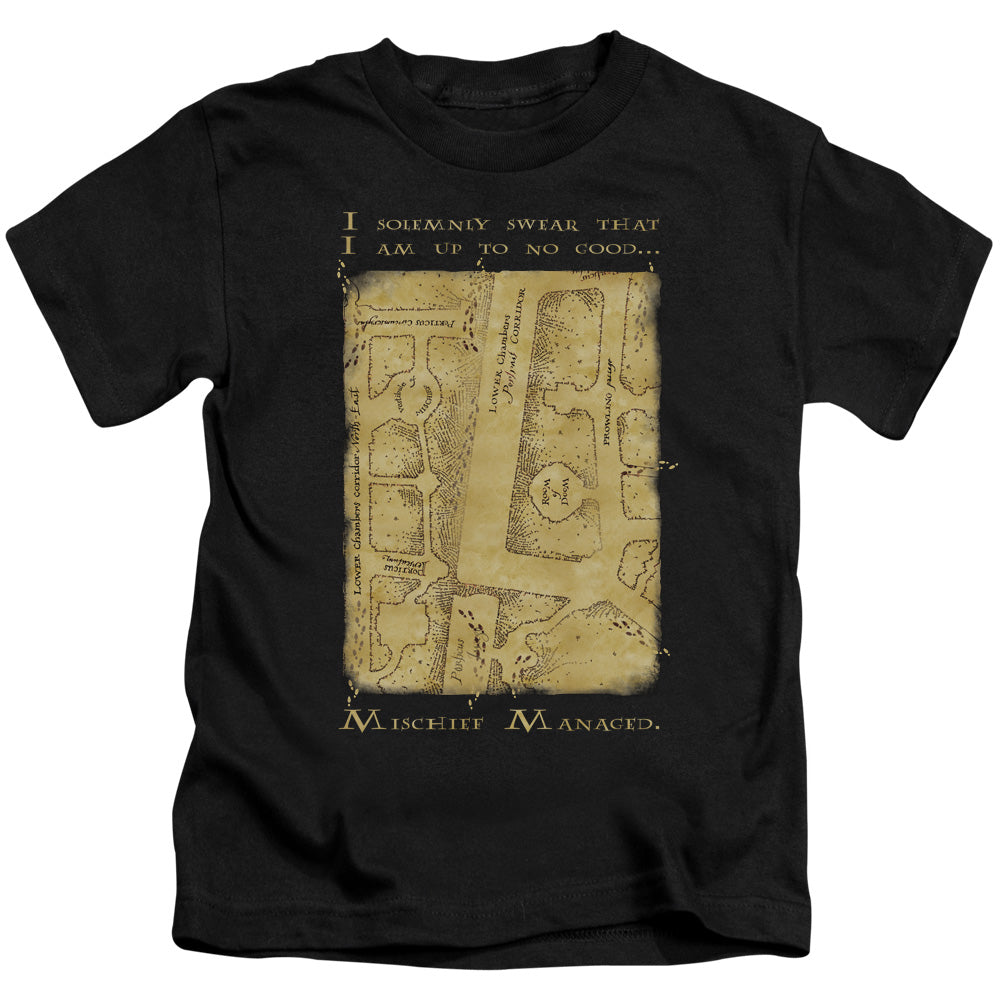 Harry Potter Marauders Map Interior Words Juvenile Kids Youth T Shirt Black